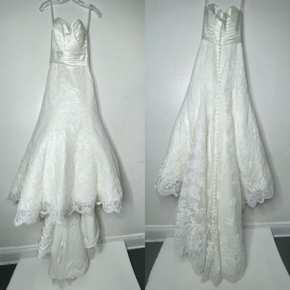 Allure Bridal 9004 Lace And Satin Strapless Sweetheart Mermaid Wedding Dress - Picture 1 of 12